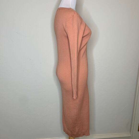 Heartloom Revolve Burnt Orange Button Front Sweater Dress Sz Small - Picture 4 of 11